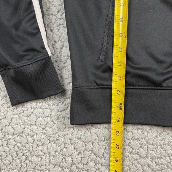Vintage Nike Track Jacket Mens L Black White Stripe Full Zip Active Y2K Hooded - Picture 7 of 12